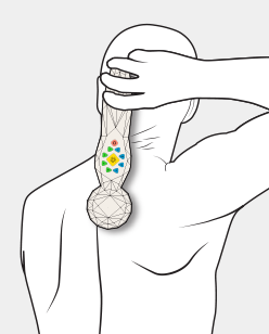 Person reaching spot on the back with coMra Pro