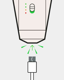 Cable inserted into charging slot